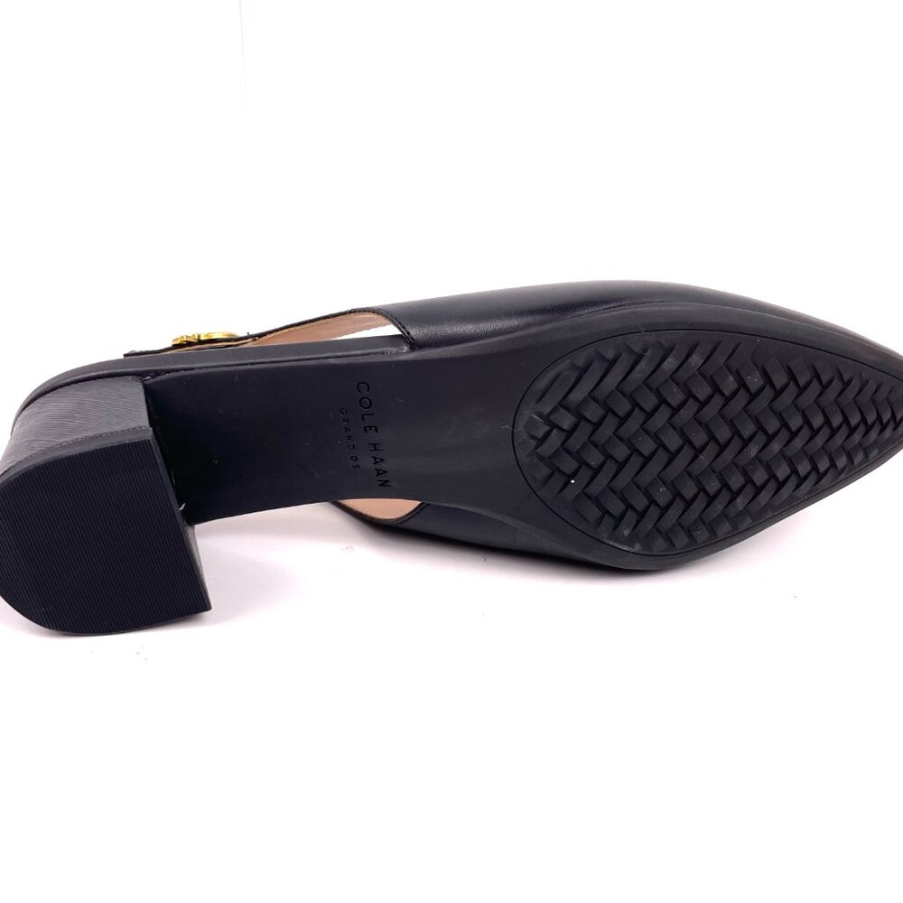 Cole Haan Go-to Slingback Pump 45 mm Womens Black Leather Shoes Size 9.5 B - Picture 10 of 10